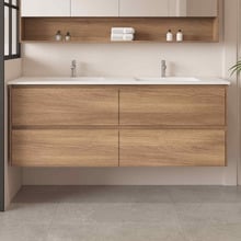 Horizon 1500mm Light Oak Wall Hung Double Vanity